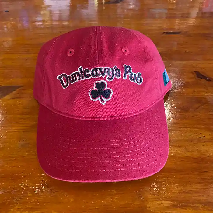 Red Dunleavy's Pub Baseball Cap with Black Stitched Logo